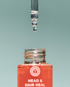 Maria Nila Head & Hair Heal Soothing Serum with serum formula and pipette bottle  